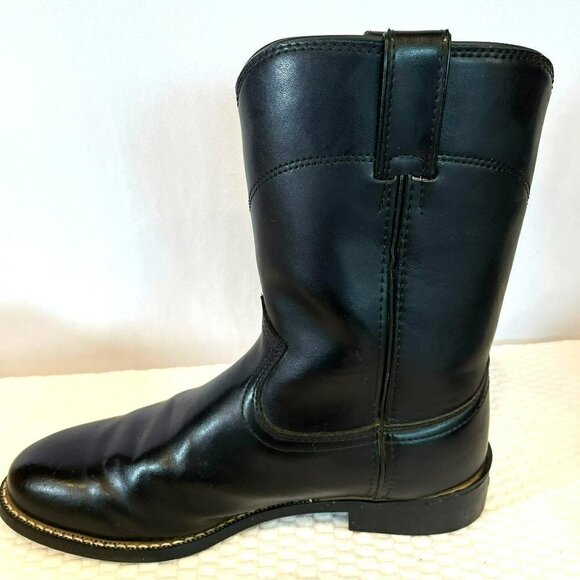 Justin JB3000 Men's Black Leather Boots Size 9.5 EE - Picture 2 of 16